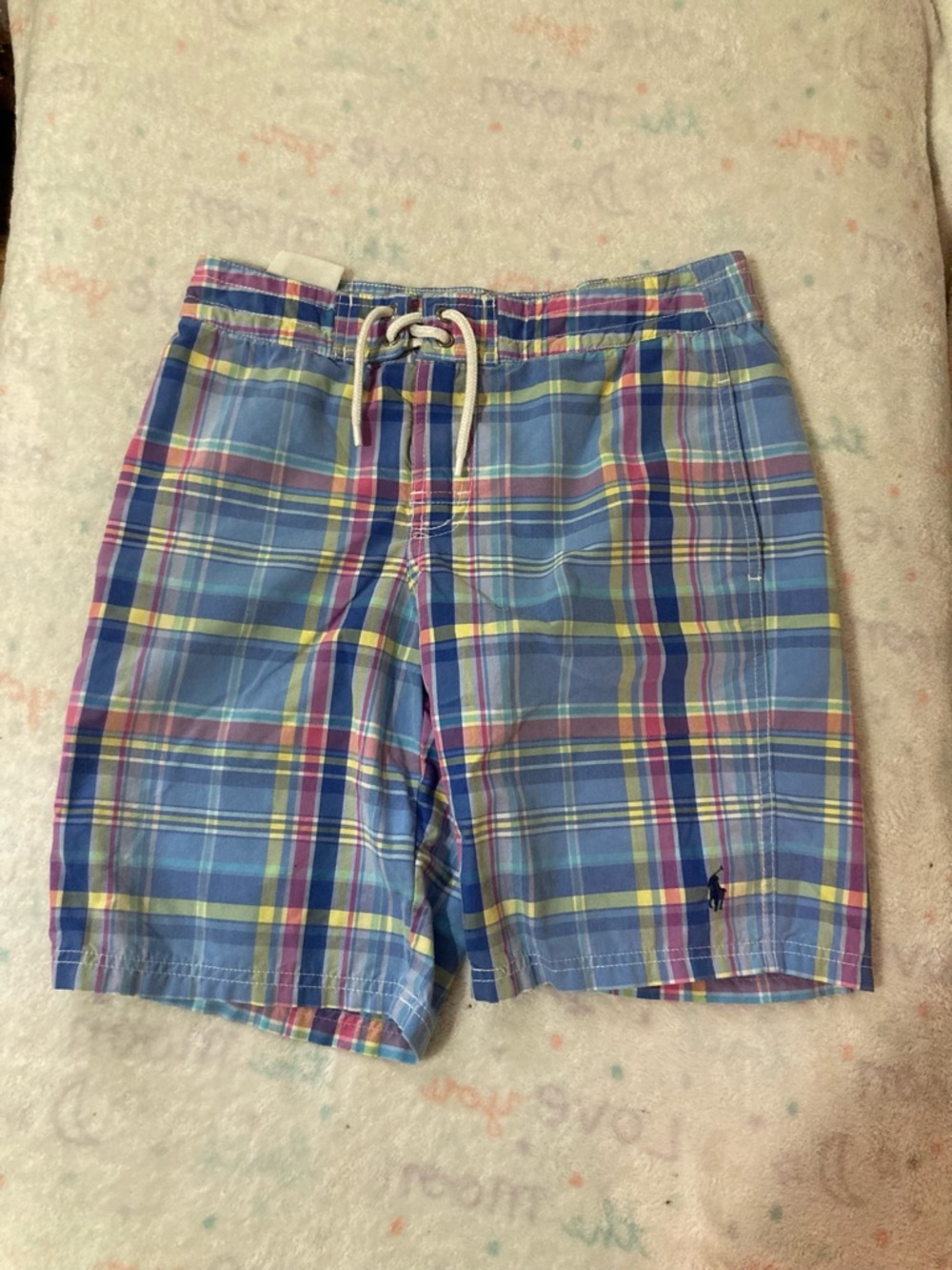 Polo by Ralph Lauren Blue Plaid Kids Swim Shorts